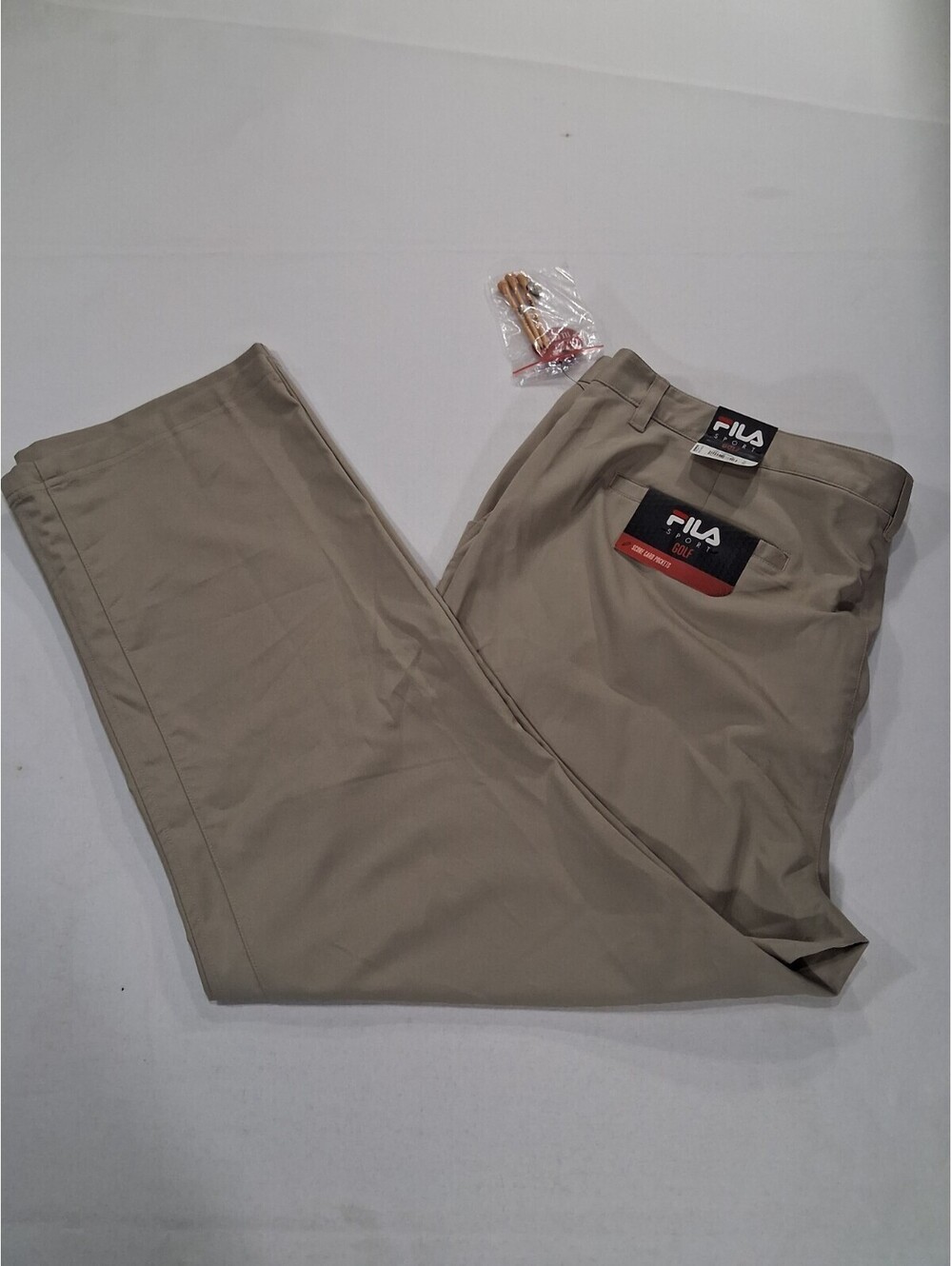 Fila Sport Golf Men's Tan/Beige Lightweight Straight Leg Pants Size 42 (43×29)